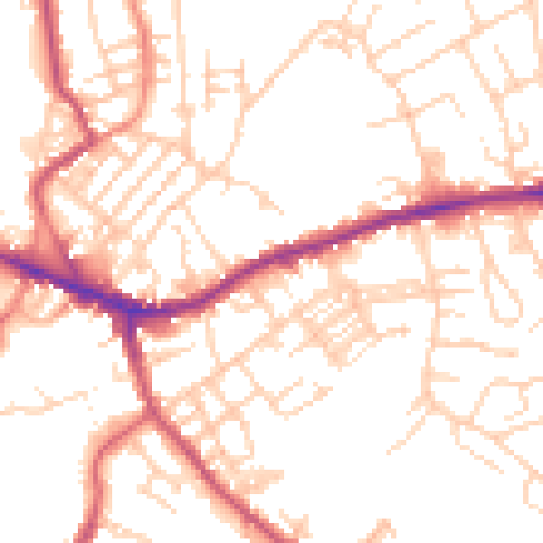 Daytime road noise heatmap for WF16 0AQ