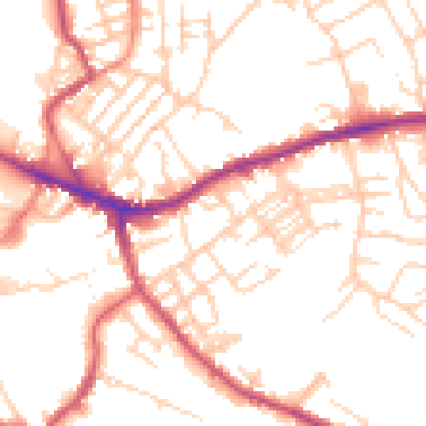 Daytime road noise heatmap for WF16 0AU