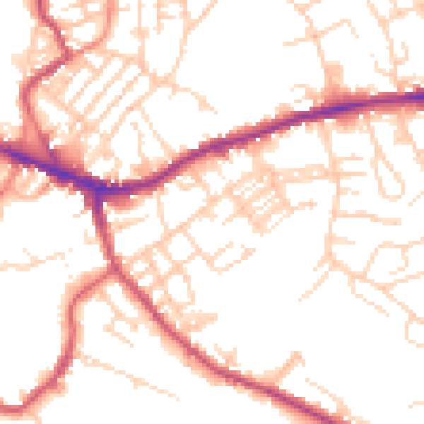 Daytime road noise heatmap for WF16 0AX