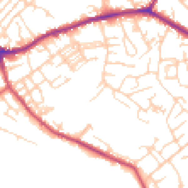 Daytime road noise heatmap for WF16 0BW
