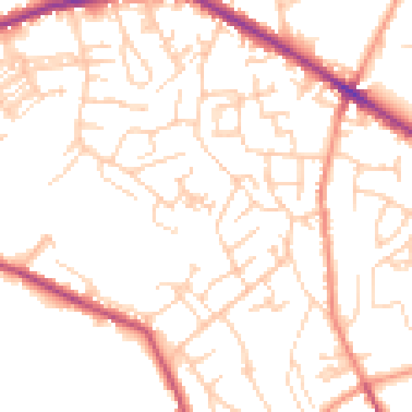 Daytime road noise heatmap for WF16 0BX