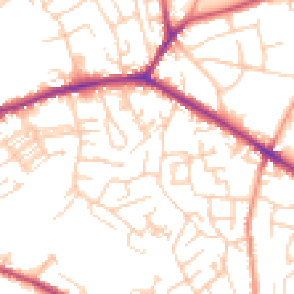 Daytime road noise heatmap for WF16 0DQ