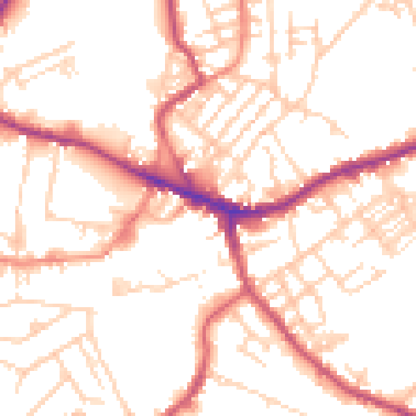 Daytime road noise heatmap for WF16 0EY