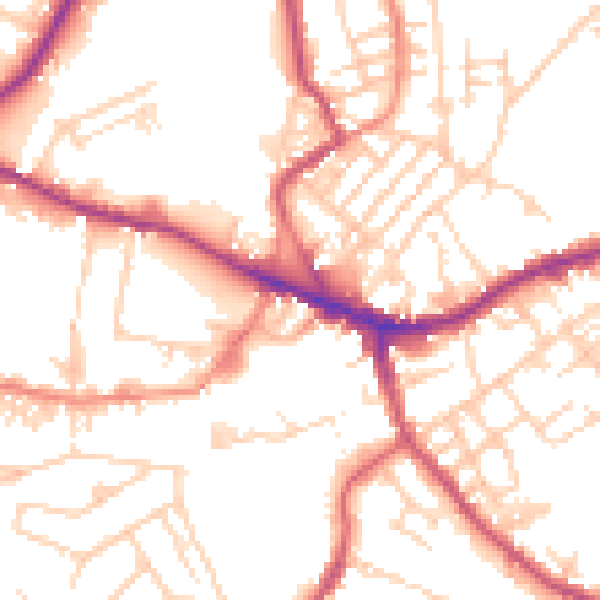 Daytime road noise heatmap for WF16 0HE