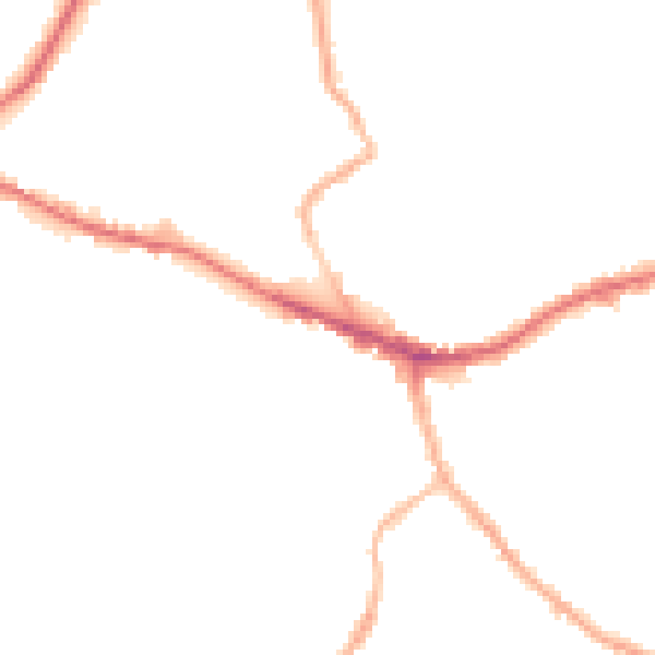Night-time road noise heatmap for WF16 0HE