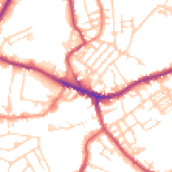 Daytime road noise heatmap for WF16 0HR
