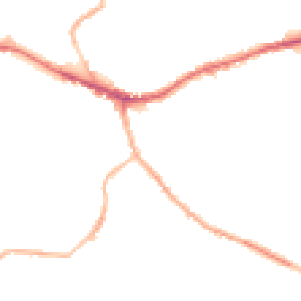 Night-time road noise heatmap for WF16 0LF