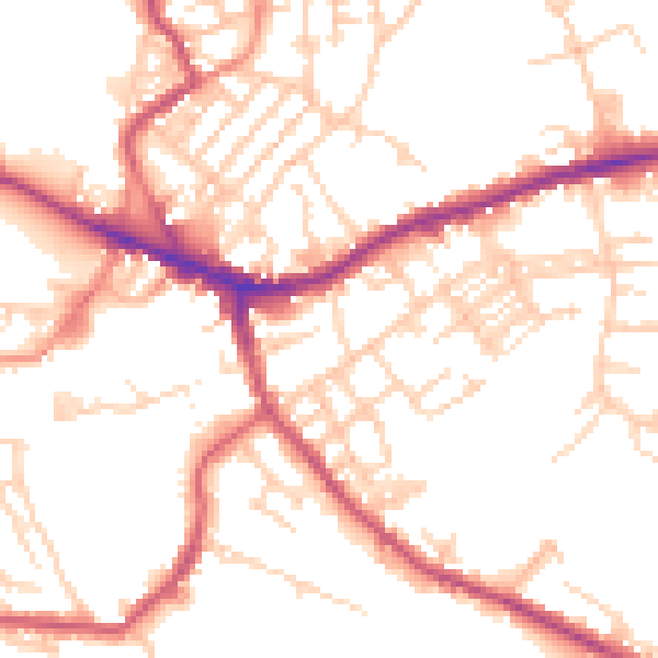 Daytime road noise heatmap for WF16 0LJ