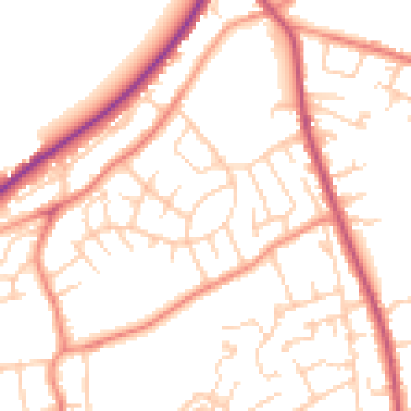 Daytime road noise heatmap for WF16 9AR