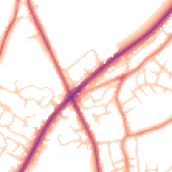 Daytime road noise heatmap for WF16 9DQ