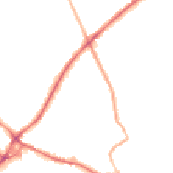 Night-time road noise heatmap for WF16 9DU