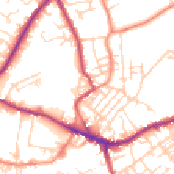 Daytime road noise heatmap for WF16 9JD