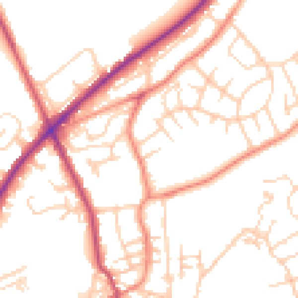 Daytime road noise heatmap for WF16 9JH
