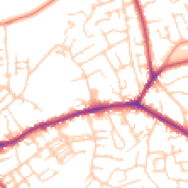 Daytime road noise heatmap for WF16 9JJ