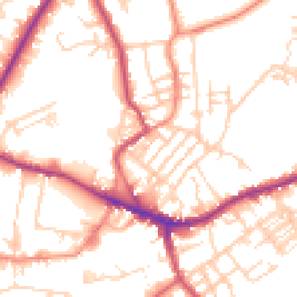 Daytime road noise heatmap for WF16 9LP
