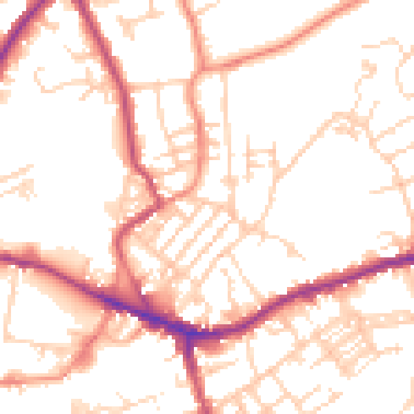 Daytime road noise heatmap for WF16 9QU