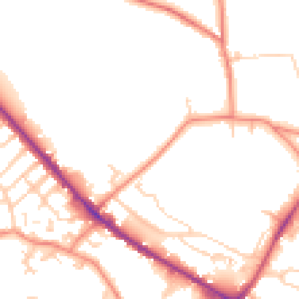 Daytime road noise heatmap for WF17 0AB
