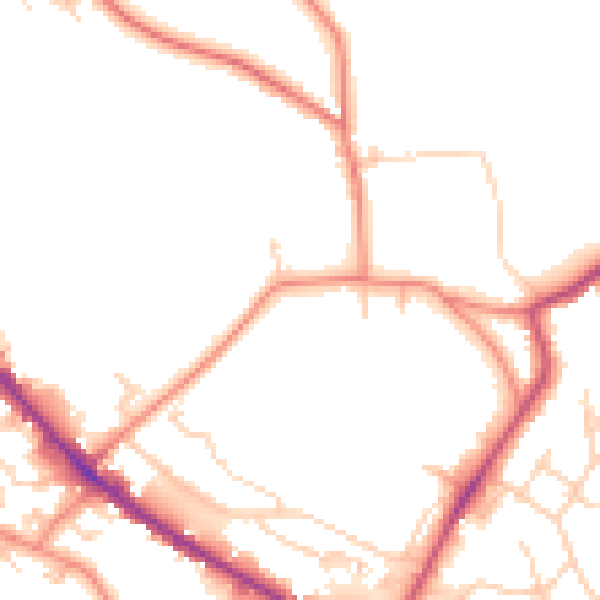 Daytime road noise heatmap for WF17 0AG