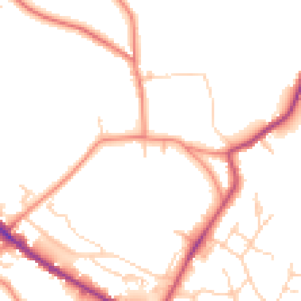 Daytime road noise heatmap for WF17 0AH