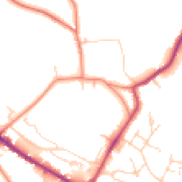 Daytime road noise heatmap for WF17 0AJ