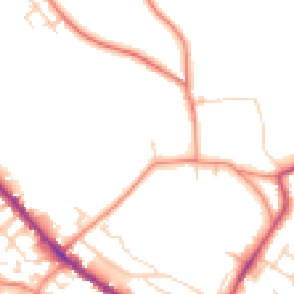 Daytime road noise heatmap for WF17 0AQ