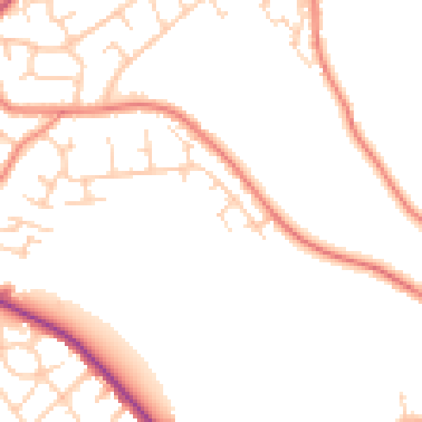 Daytime road noise heatmap for WF17 0AS