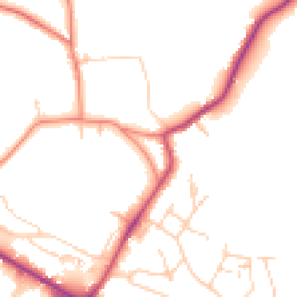 Daytime road noise heatmap for WF17 0AT
