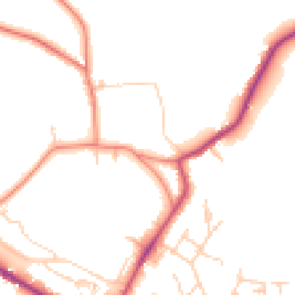 Daytime road noise heatmap for WF17 0AU