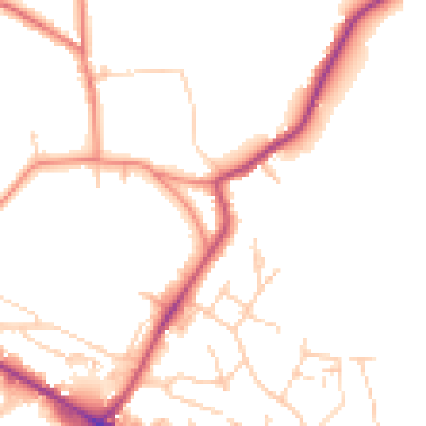 Daytime road noise heatmap for WF17 0AY