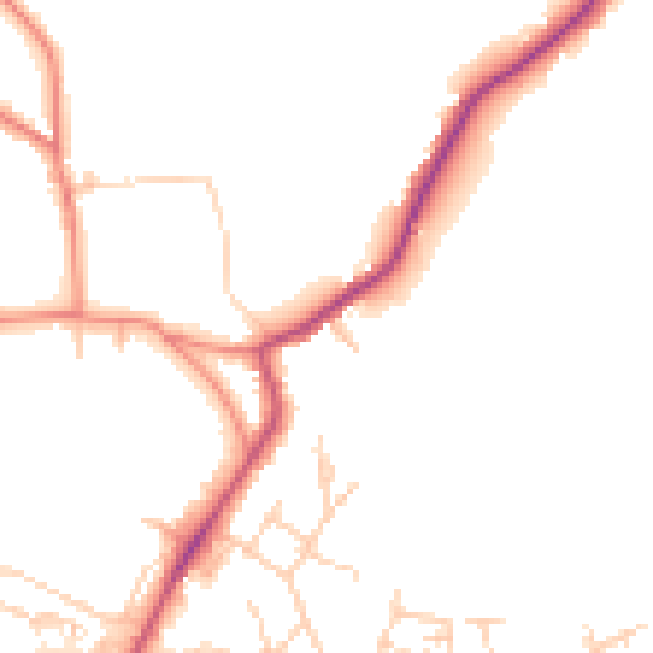 Daytime road noise heatmap for WF17 0BA