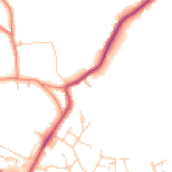 Daytime road noise heatmap for WF17 0BB