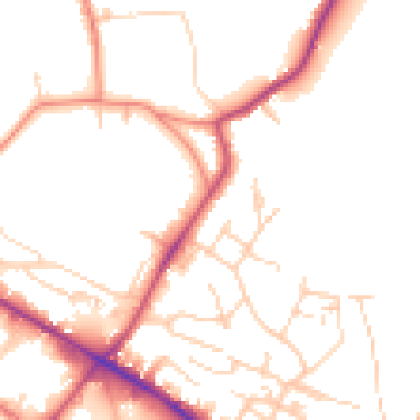 Daytime road noise heatmap for WF17 0BE