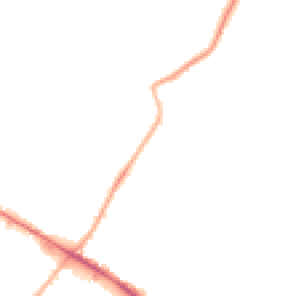 Night-time road noise heatmap for WF17 0BE