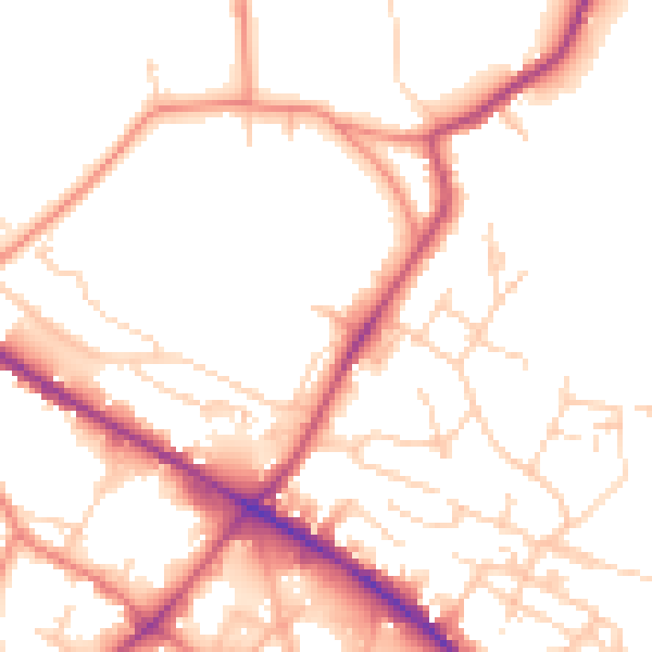Daytime road noise heatmap for WF17 0BH