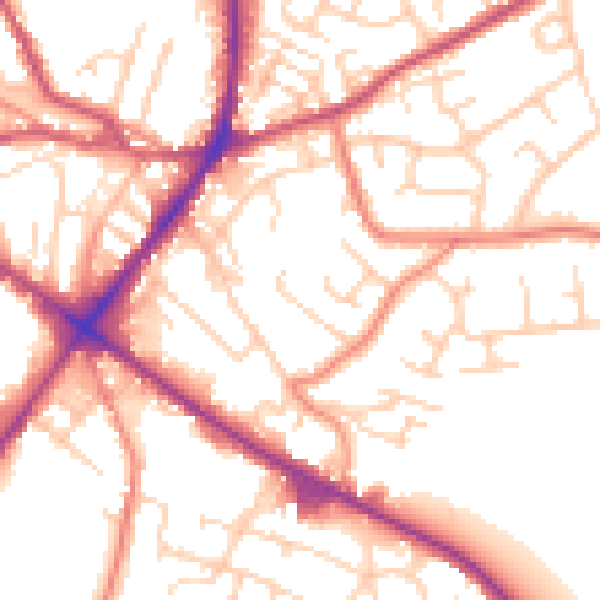 Daytime road noise heatmap for WF17 0BN