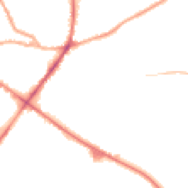 Night-time road noise heatmap for WF17 0BN