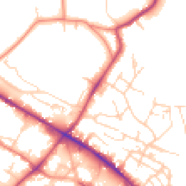 Daytime road noise heatmap for WF17 0BQ