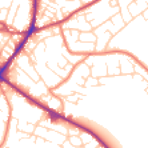 Daytime road noise heatmap for WF17 0BS
