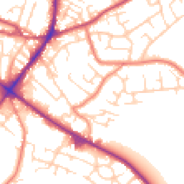 Daytime road noise heatmap for WF17 0BT