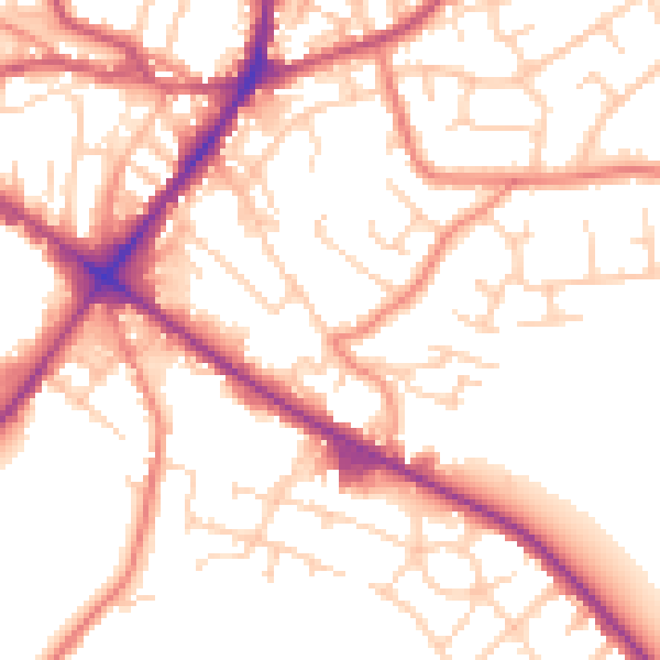 Daytime road noise heatmap for WF17 0BU