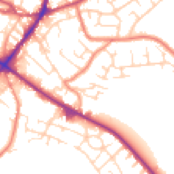 Daytime road noise heatmap for WF17 0BX