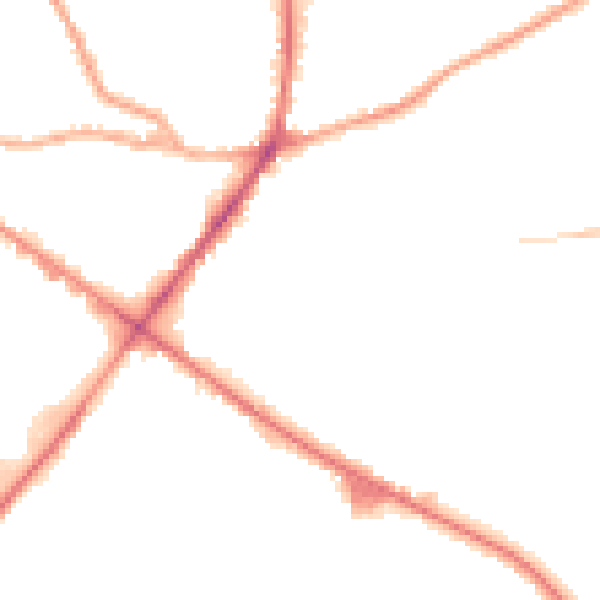 Night-time road noise heatmap for WF17 0DA