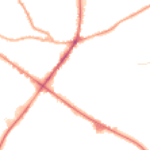 Night-time road noise heatmap for WF17 0DE