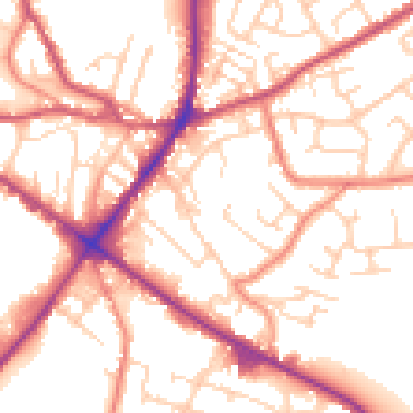 Daytime road noise heatmap for WF17 0DF