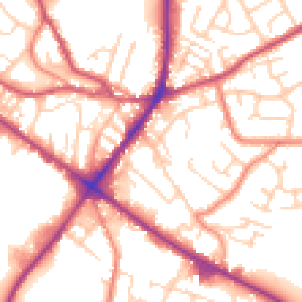 Daytime road noise heatmap for WF17 0DG