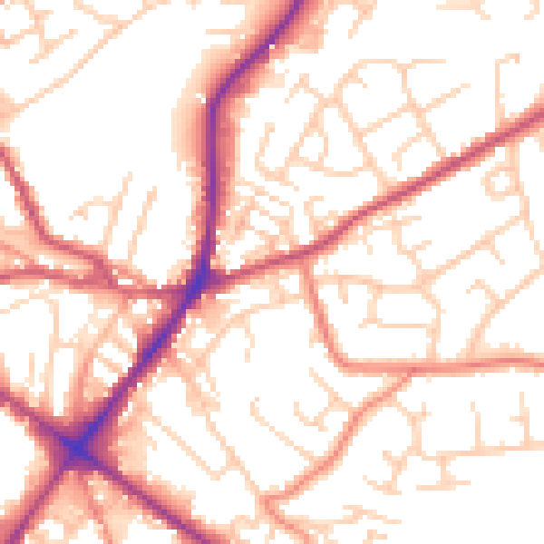 Daytime road noise heatmap for WF17 0DH