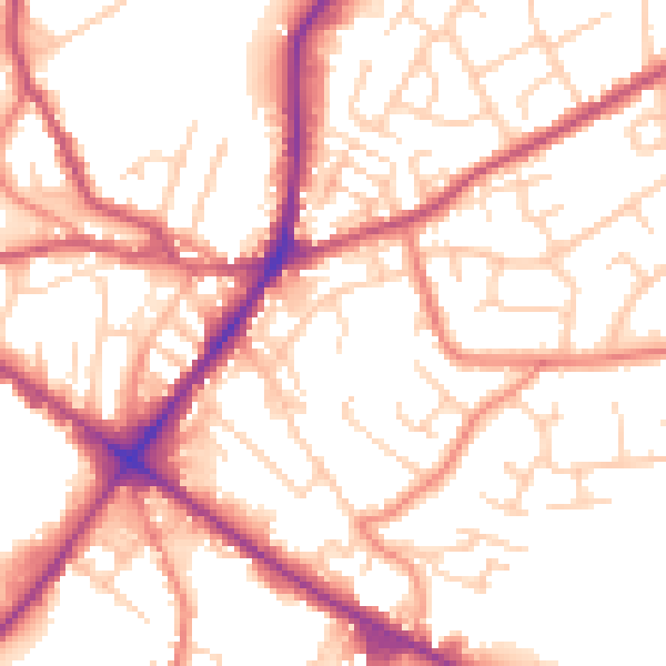 Daytime road noise heatmap for WF17 0DJ