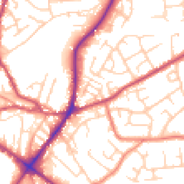Daytime road noise heatmap for WF17 0DN