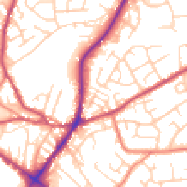 Daytime road noise heatmap for WF17 0DP