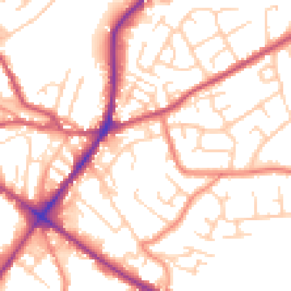 Daytime road noise heatmap for WF17 0DQ